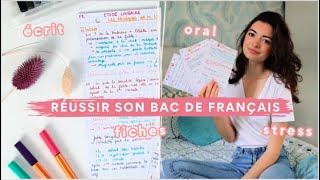 RÉUSSIR SON BAC DE FRANÇAIS  oral écrit fiches stress [upl. by Yeaton]