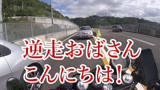 逆走車を誘導してみた！（逆走おばさんこんにちは）【モトブログ】 [upl. by Searby]