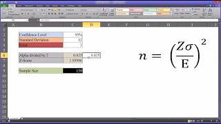 Estimating Sample Size Using Excel [upl. by Tammara7]