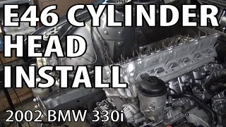 BMW E46 Cylinder Head Installation DIY m54rebuild 26 [upl. by Ainel]