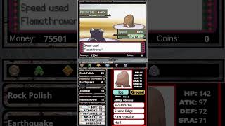 Pokemon Platinum Bastiodon Solo Run Candice Battle [upl. by Wynny]