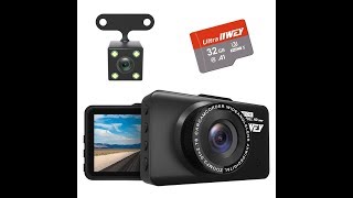 Dual Dash Cam Front and Rear FHD 1080P with Night Vision and SD Card Included By IIwey [upl. by Past695]