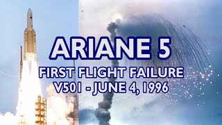 ARIANE 5 First Flight Failure  Flight 501 June 4 1996 European Space Agency Rocket Launch [upl. by Gosnell206]