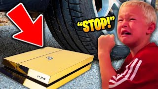 dad crushes PS4 with CAR over fortnite BIG MISTAKE [upl. by Loomis]