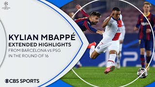 Kylian Mbappé Extended Highlights from Barcelona vs PSG  Round of 16  UCL on CBS Sports [upl. by Ahk]