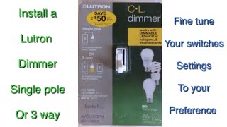 Lutron dimmer installreplacement [upl. by Nbi]