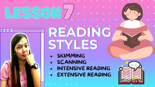 Lesson 7 Reading Styles Skimming Scanning Intensive Reading Extensive Reading ENGLISH 7 [upl. by Sinne]