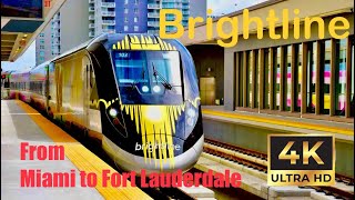 BrightLine Train ride from Miami to Fort Lauderdale in 4K [upl. by Rechaba]