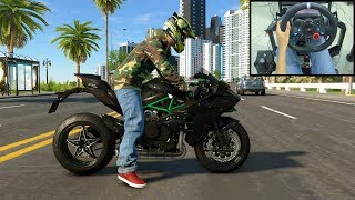 Kawasaki Ninja H2  The Crew 2  Logitech g29 gameplay [upl. by Nath]