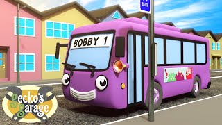 WHEELS on Bobby the Bus  Geckos Garage  Songs For Kids [upl. by Spark455]