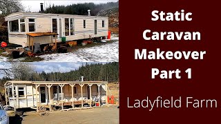 LADYFIELD FARM  How to Renovate a Static Caravan  Part 1 Studwork and Framing [upl. by Normie]