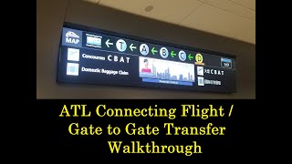 ATL Airport – Connecting Flight Gate to Gate transfer Walkthrough using the Plane Train [upl. by Anirba166]