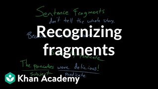 Recognizing fragments  Syntax  Khan Academy [upl. by Aires]