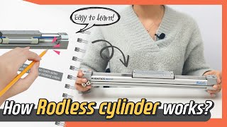 How RODLESS CYLINDER works Animation  Sub [upl. by Dnalyaw]