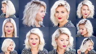 HOW TO 10 Easy Short HairStyles With Flat Iron Tutorial  Milabu [upl. by Hait]