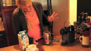 Nespresso Aeroccino Plus Frother Review Frothing Almond Milk [upl. by Biddick]