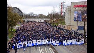 Stadtderby 3000 HSVFans ziehen durch Hamburg [upl. by Lledal]