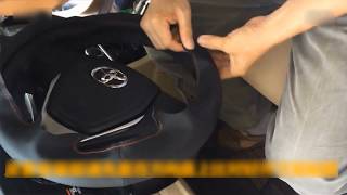 How to install Toyota Corolla  RAV4 Leather Steering Wheel Cover [upl. by Annahsat]