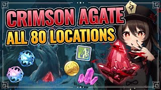 All 80 Crimson Agates Locations WITH TIMESTAMPS  DETAILED GUIDE Genshin Impact Dragonspine [upl. by Starkey]