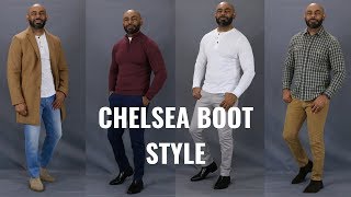 How To Wear Chelsea BootsHow To Style Mens Chelsea Boots [upl. by Arodoet]