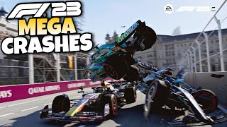 F1 23 MEGA CRASHES 1 [upl. by Esenej144]